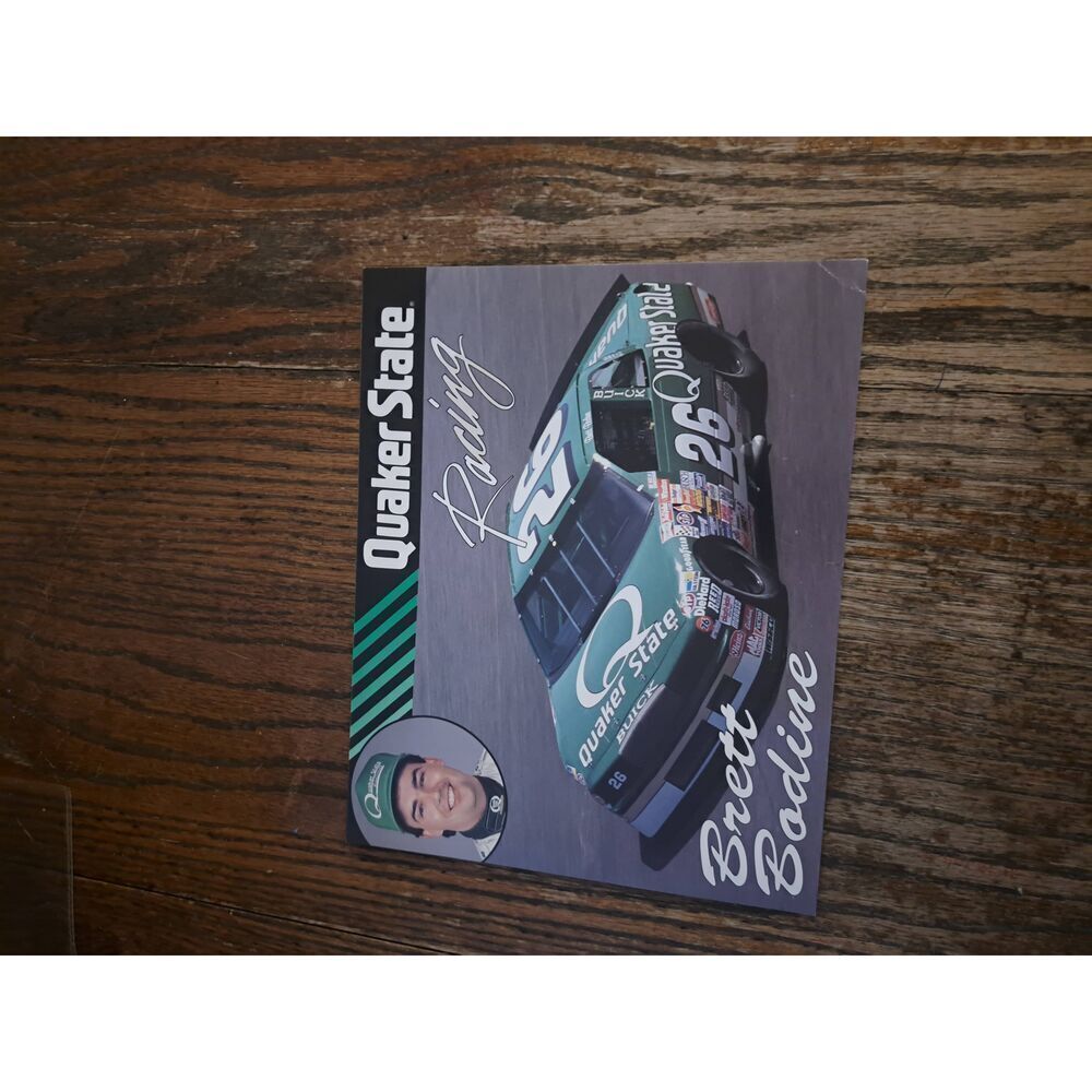 VTG 1990 Brett Bodine Quaker State Racing Driver Card NASCAR King Racing Buick
